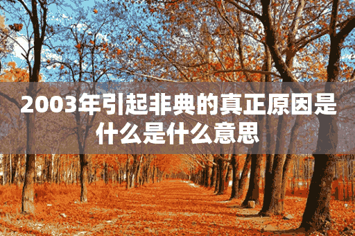 2003年引起非典的真正原因是什么是什么意思